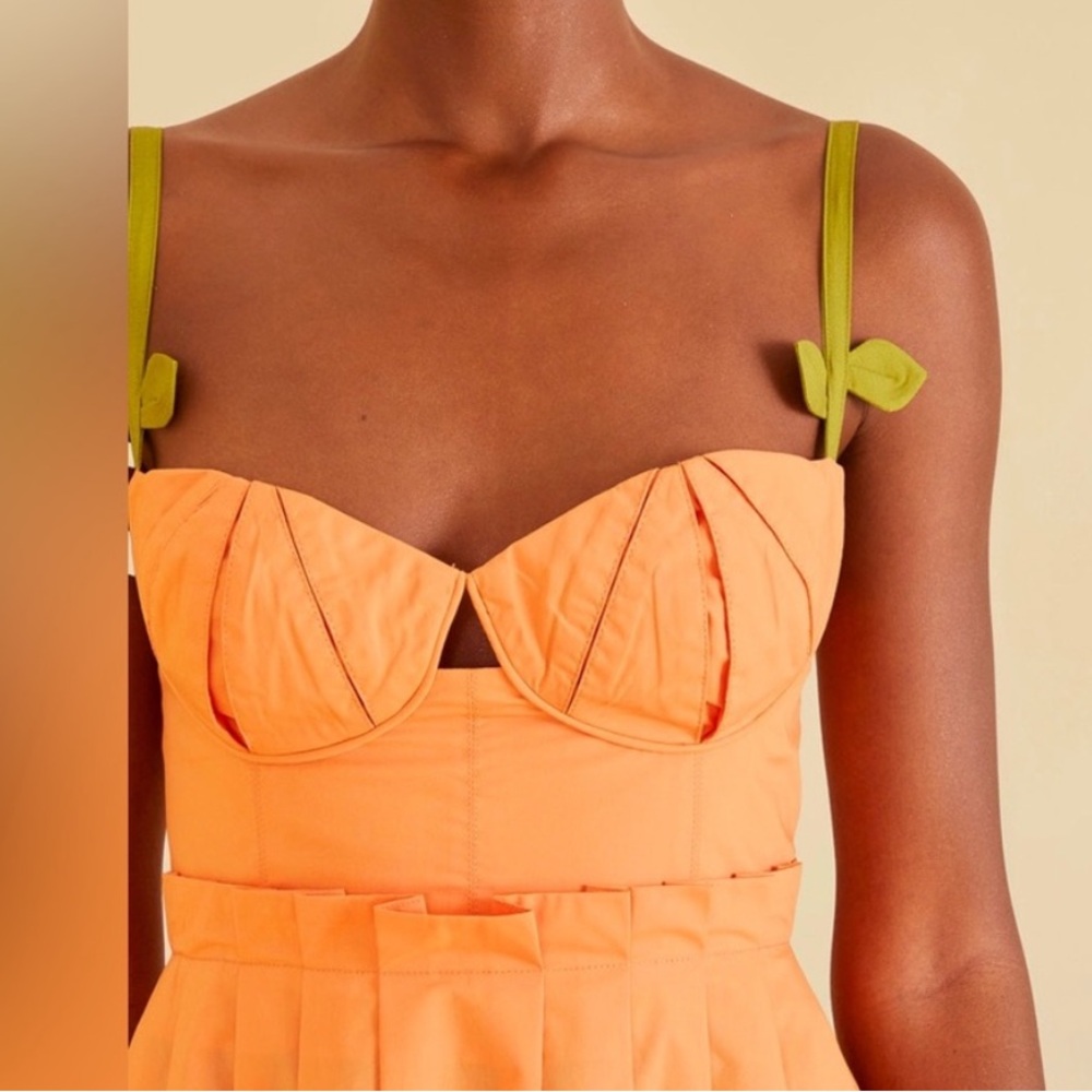 FARM Rio Bi-Color Orange Midi Dress - Picture 2 of 6